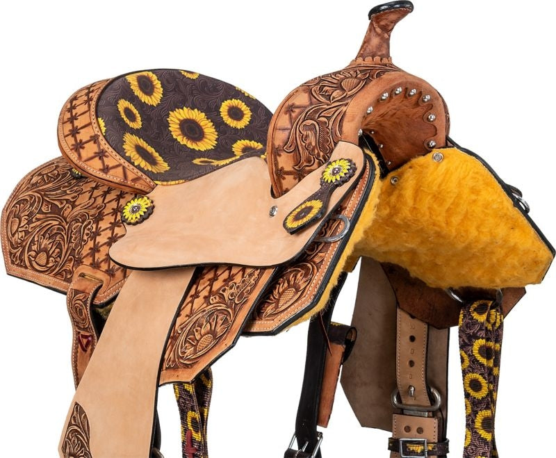 Silver Royal Youth Sunflower Barrel Saddle