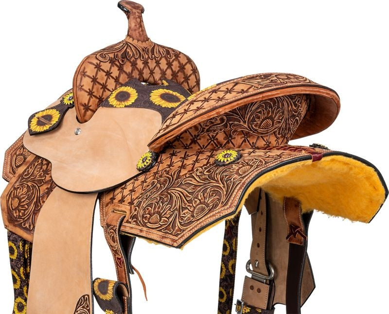 Silver Royal Youth Sunflower Barrel Saddle
