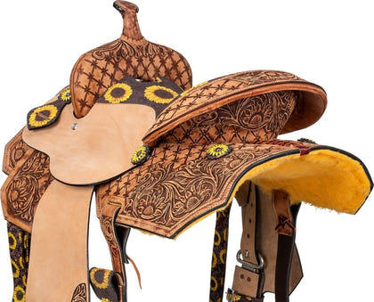 Silver Royal Youth Sunflower Barrel Saddle