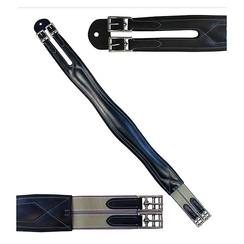 Exselle Elite Black Overlay Padded Shaped Girth