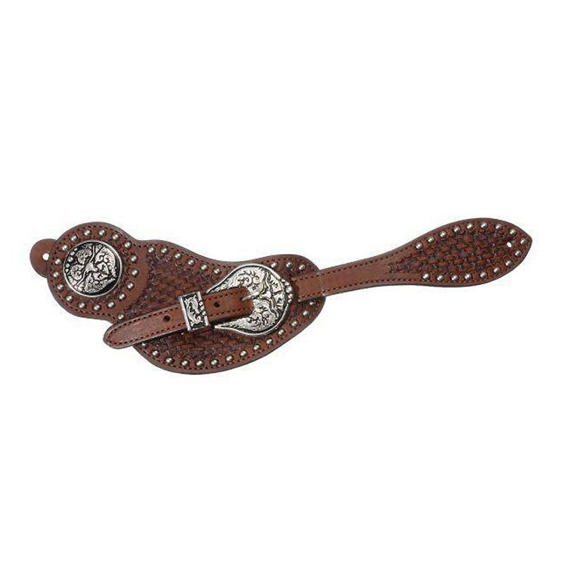 Royal King Basketweave Spur Straps Steer
