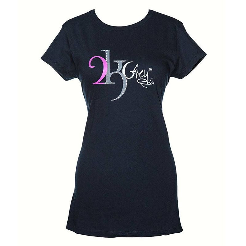 2kGrey Ladies Navy Logo Tee Shirt