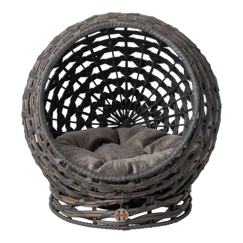 Huntley Pet Hemisphere Rattan Pet Bed with Cushion