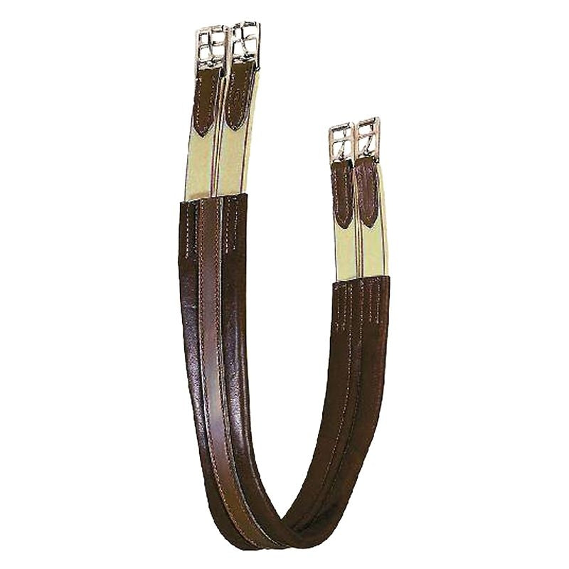 Tory Contour English Girth with Elastic 44 Oakbark