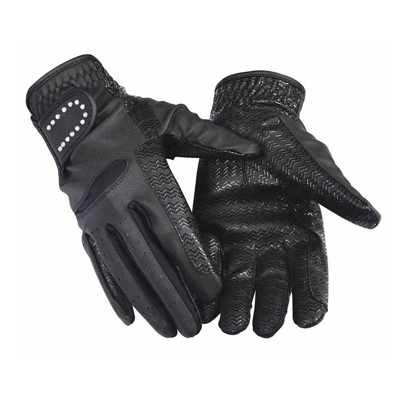 Equine Couture Ladies Crystal Gloves Sm Blk