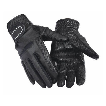 Equine Couture Ladies Crystal Gloves Sm Blk