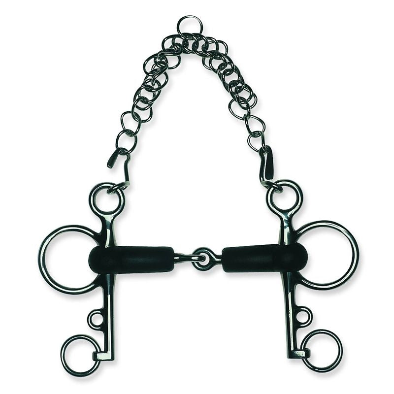 Metalab Jointed 13mm Rubber Pelham with Curb Chain
