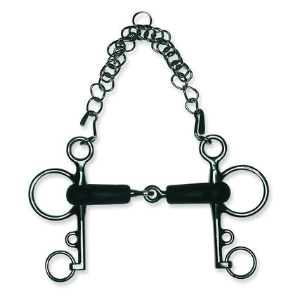 Metalab Jointed 13mm Rubber Pelham with Curb Chain