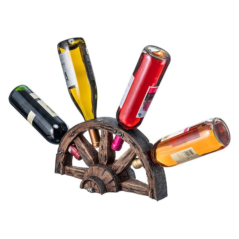Gift Corral Wagon Wheel Wine Bottle Hold