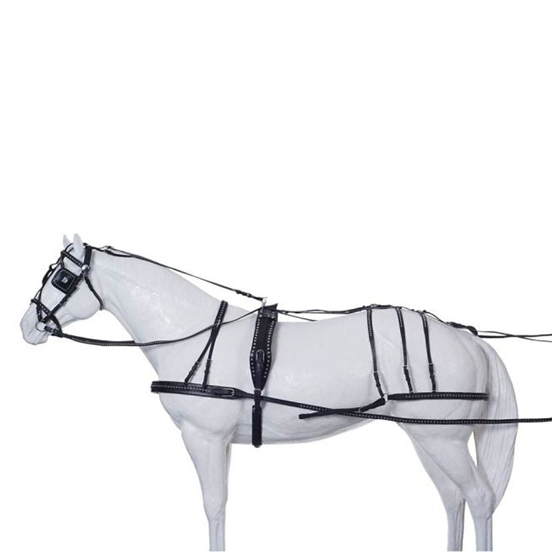 Tough1 Mini Spotted Leather Show Driving Harness