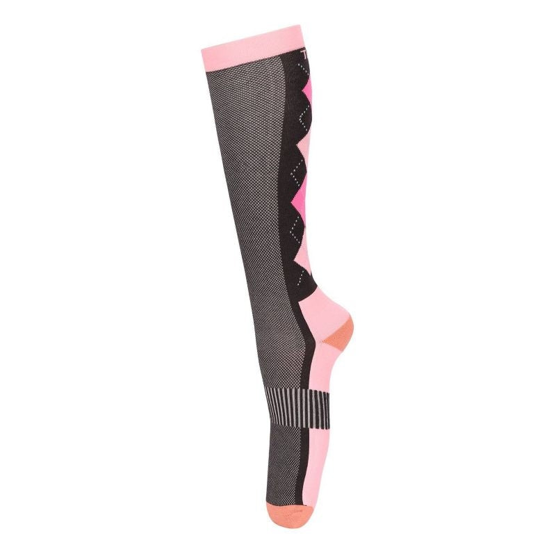TuffRider Ladies Neon Ventilated Argyle Socks