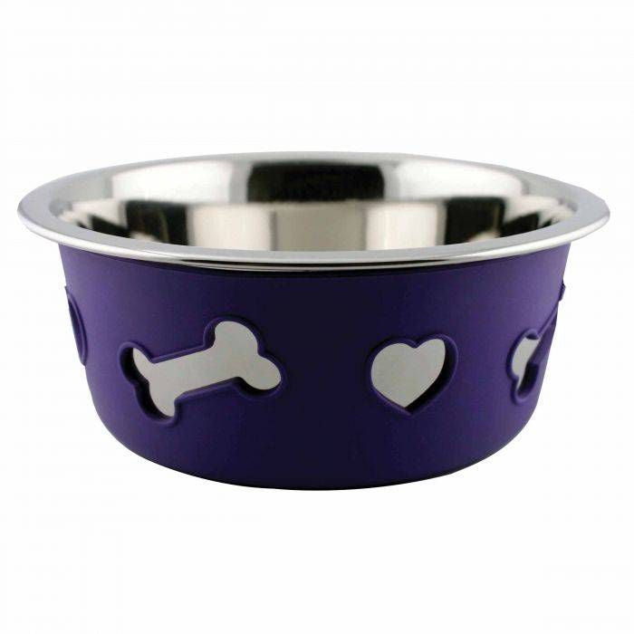 Weatherbeeta Non-Slip SS Silicone Bone Dog Bowl