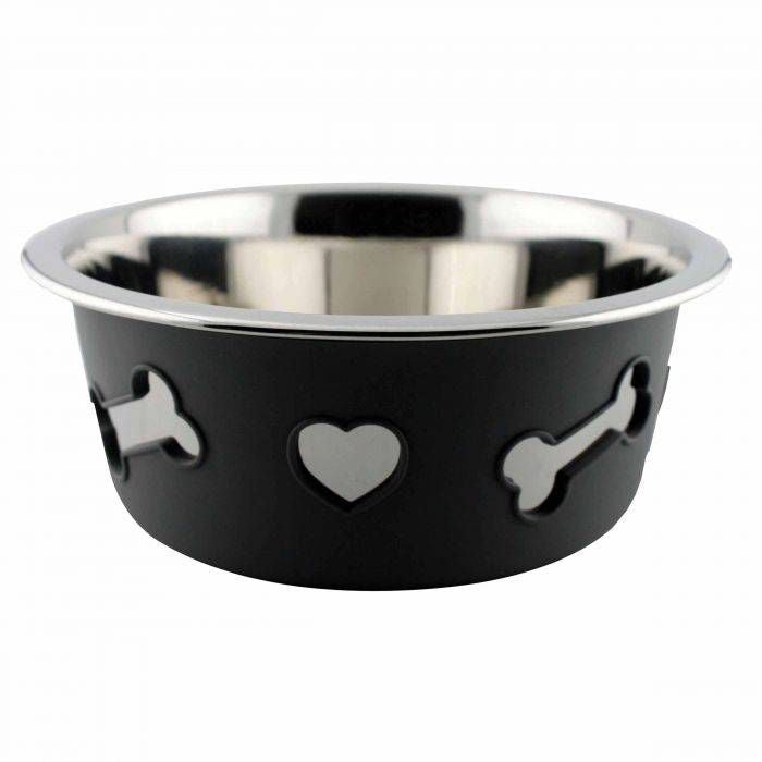 Weatherbeeta Non-Slip SS Silicone Bone Dog Bowl