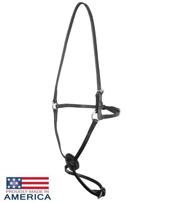 Featherweight Leather Figure 8 Race Halter Black