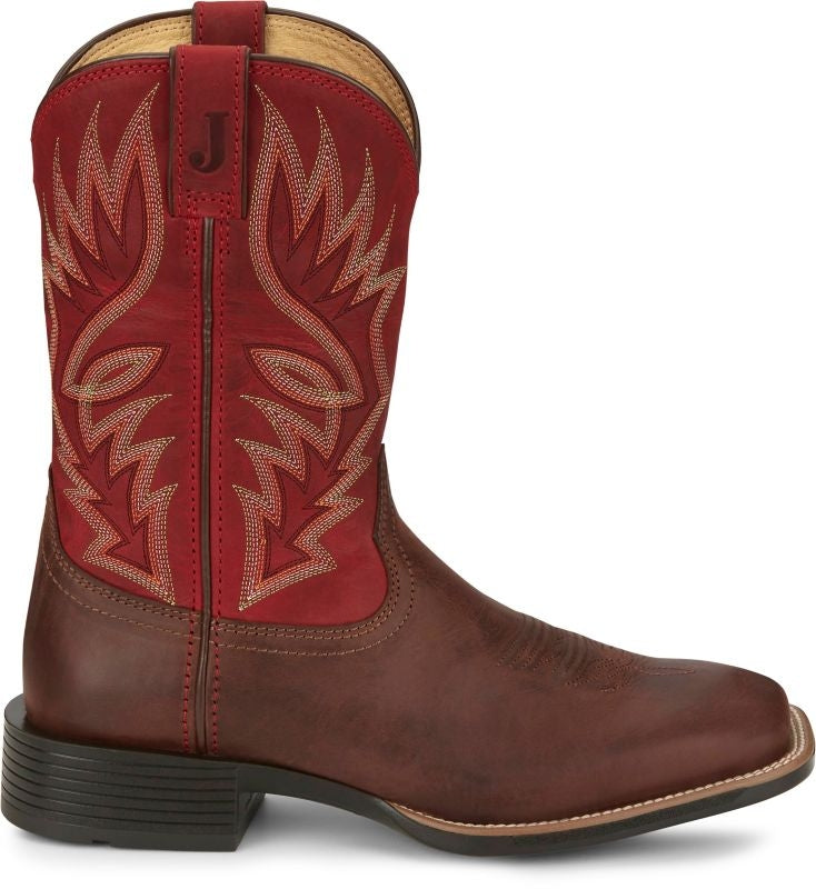 Justin Mens Zeke Sq Toe Boots