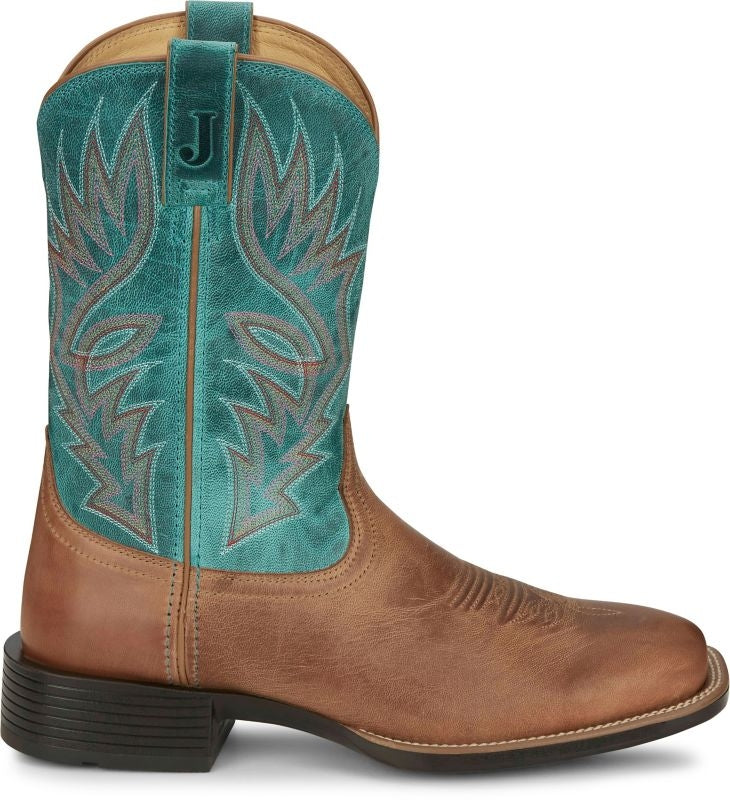 Justin Mens Zeke Sq Toe Boots
