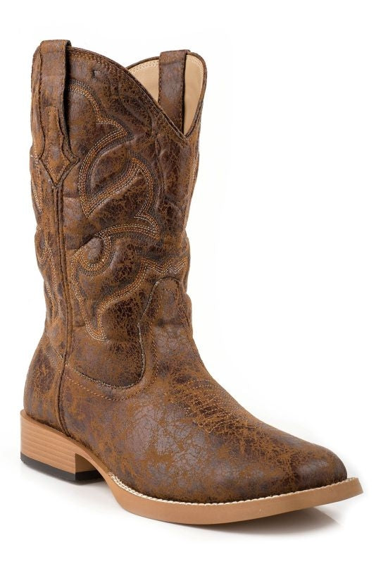 Roper Mens Scout Wide Sq Toe Western Boot