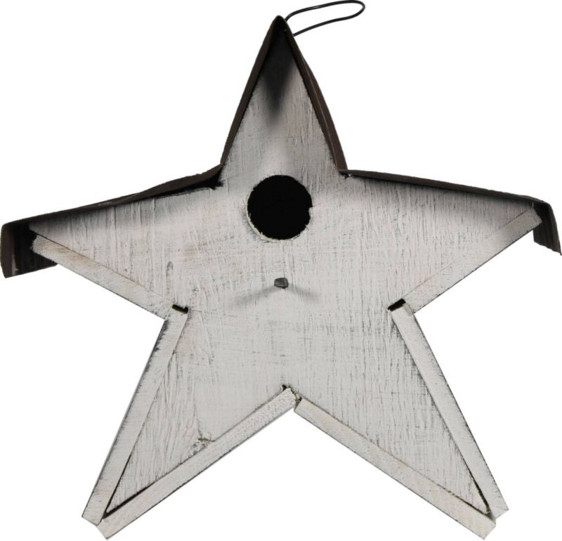 Star Birdhouse White