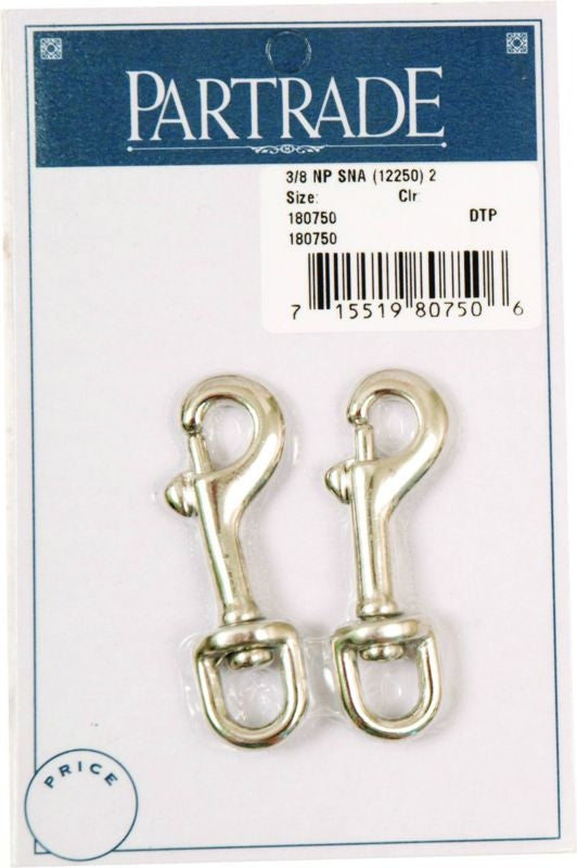 Metalab 3/8In Nickel Plated Snap 2 Pack