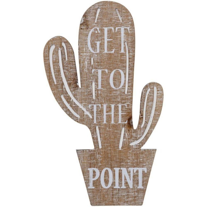 Gift Corral Wooden Cactus Point Sign