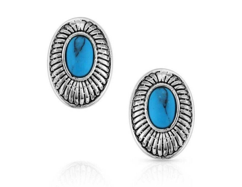 Montana Silversmiths Turquoise Cameo Post Earrings