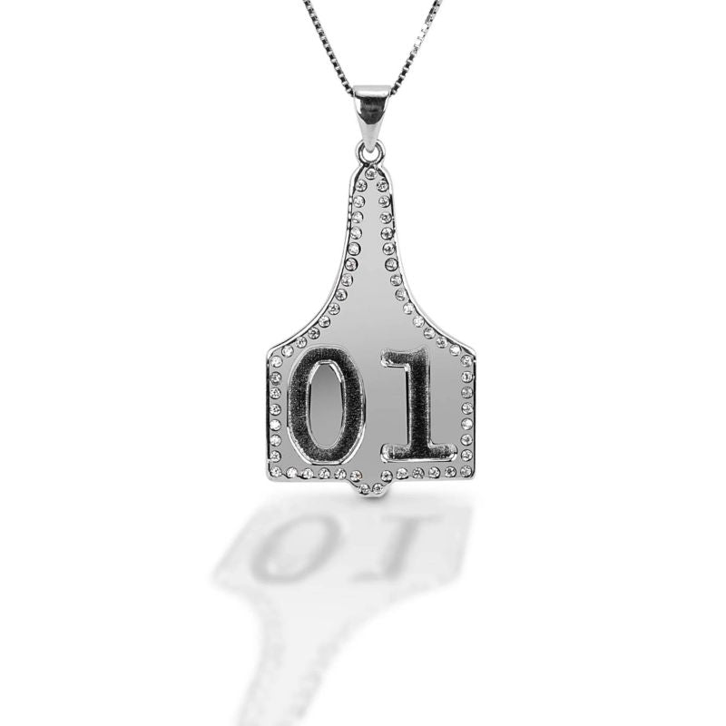 Kelly Herd Large Ear Tag Pendant Sterling Silver