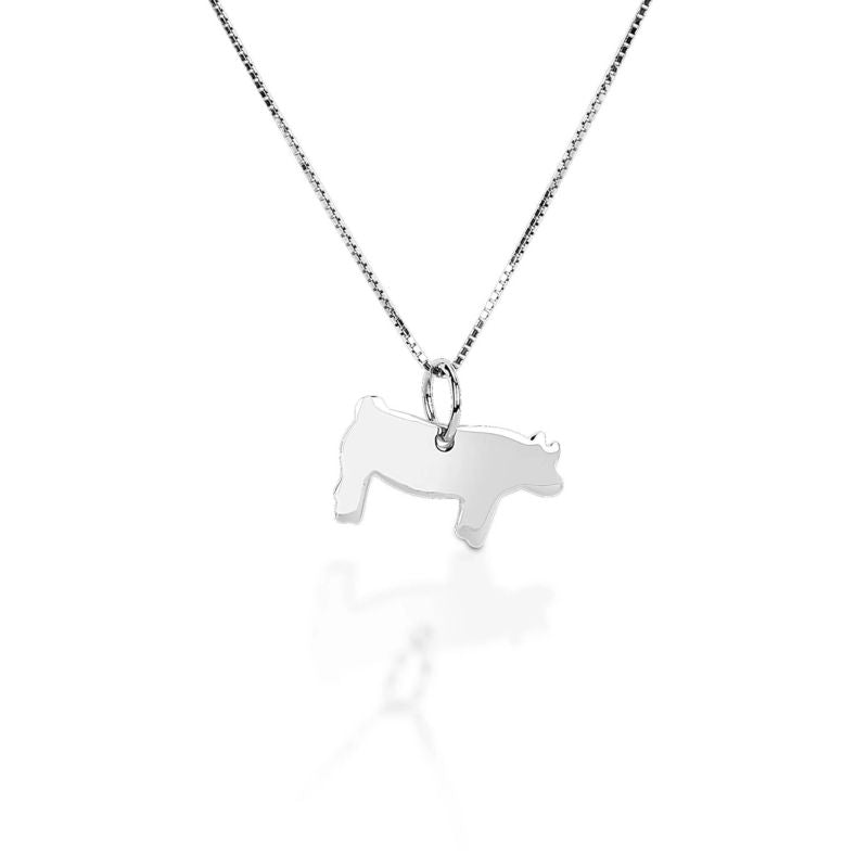 Kelly Herd Pig Silhouette Pendant Sterling Silver