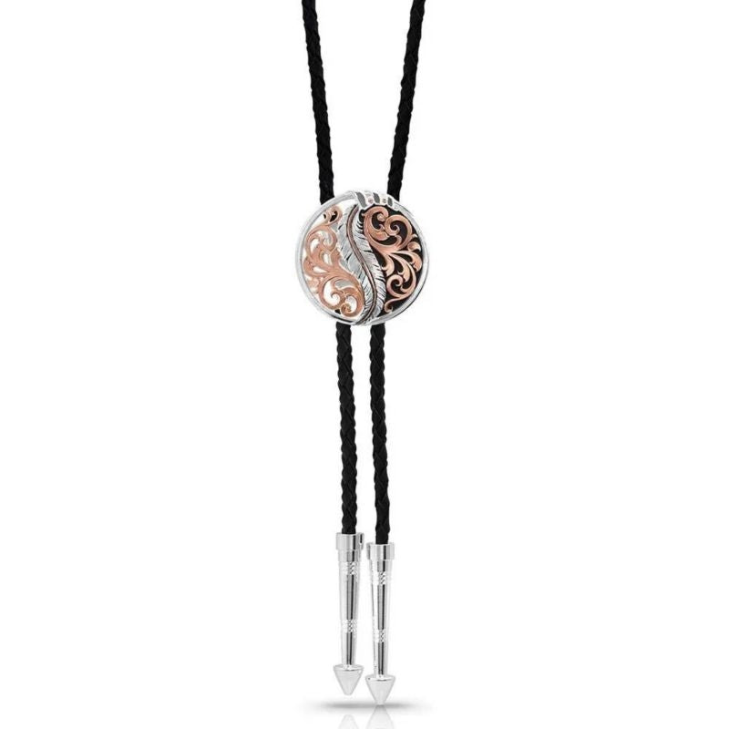 Montana Silversmiths Wind Dancer Feather Bolo Tie