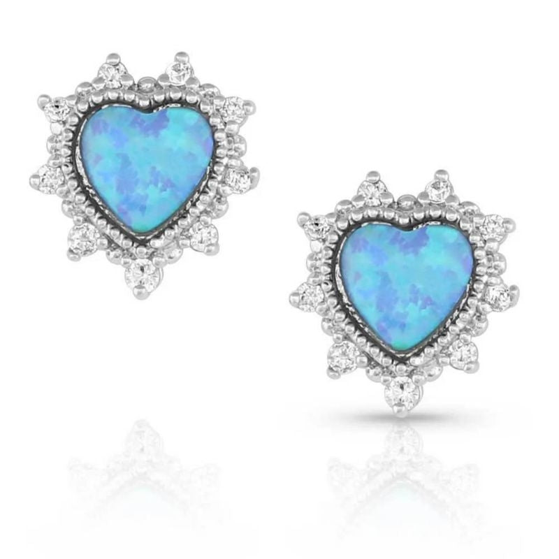 Montana Silversmiths Royal Heart Opal Earrings