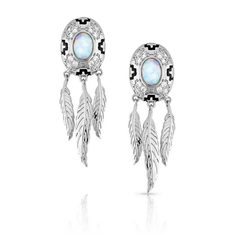 Montana Silversmiths Divine Touch Opal Earrings