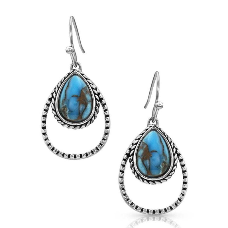 Montana Silversmiths Double Rope Turq Earrings