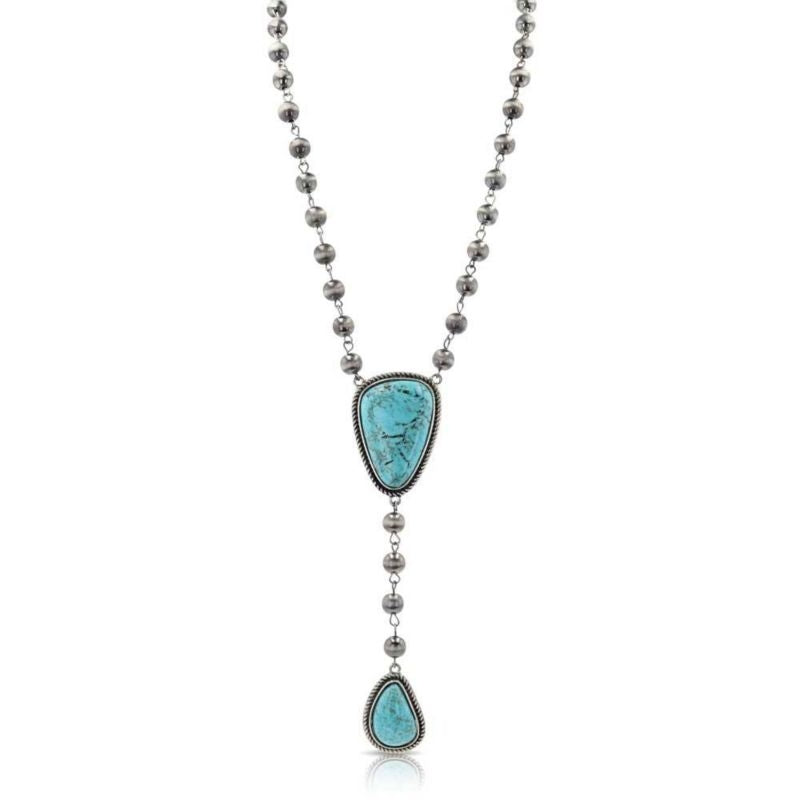 Montana Silversmiths Chasing Turq Beaded Necklace