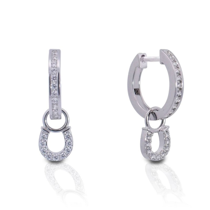 Kelly Herd Hanging Horseshoe Earrings Silver