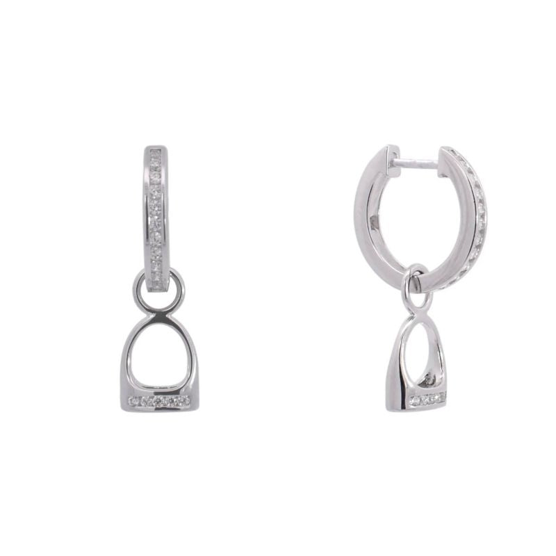 Kelly Herd Hanging English Stirrup Earrings Silver
