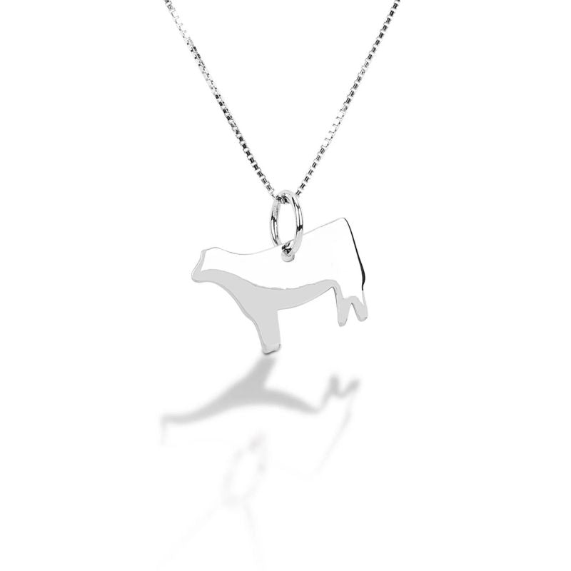 Kelly Herd Heifer Silhouette Pendant Silver