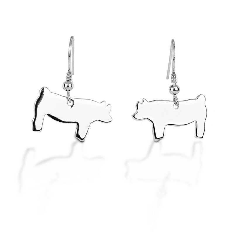 Kelly Herd Pig Hook Silhouette Earrings Silver
