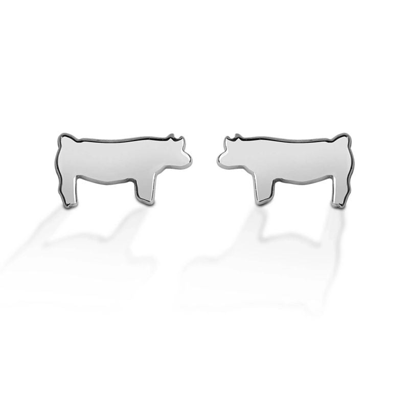 Kelly Herd Pig Hook Silhouette Earrings Silver