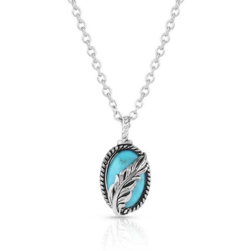 Montana Silversmiths Worlds Feather Turq Necklace