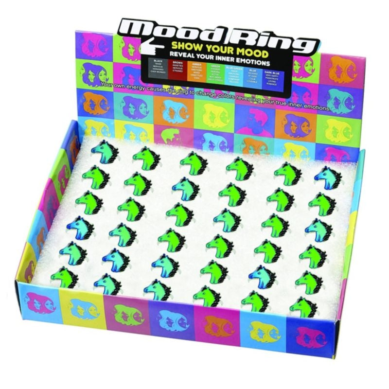 Awst Intftl Mood Ring Horse Head Display 36 Rings