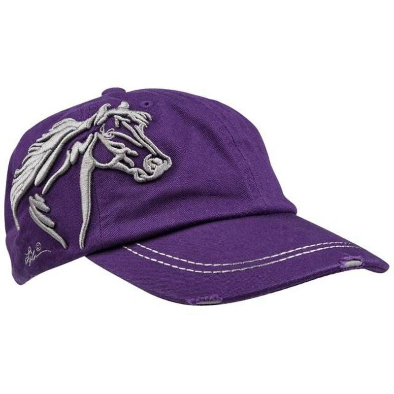 Lila 3D Horse Head Distressed Cap