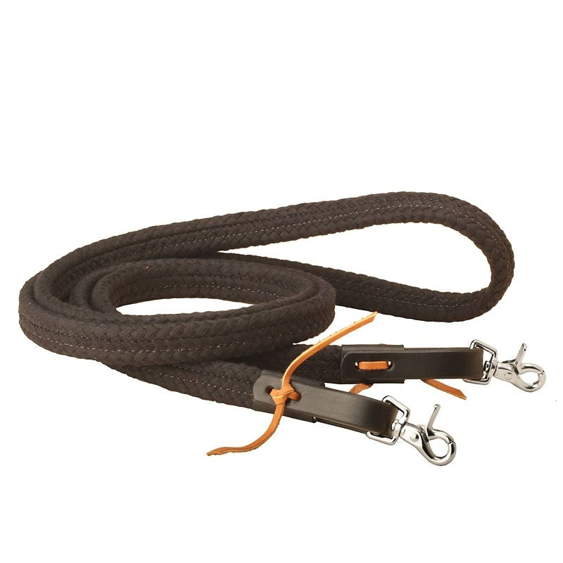 Braided Cotton Continuous Ollie Rein 1x8 Bk/Gry