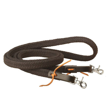 Braided Cotton Continuous Ollie Rein 1x8 Bk/Gry