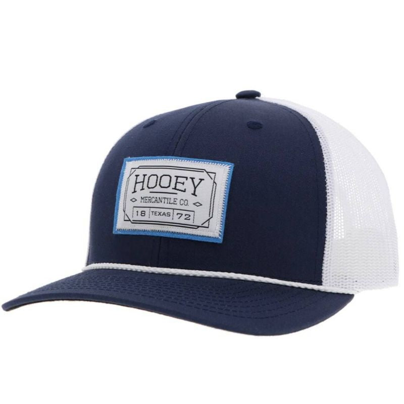 Hooey Doc 6 Panel Trucker Hat with Patch Blue/White