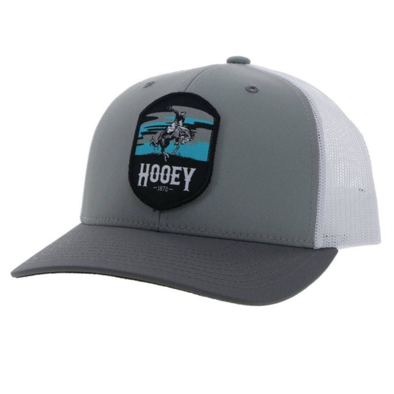Hooey Cheyenne 6 Panel Trucker Hat Grey/White