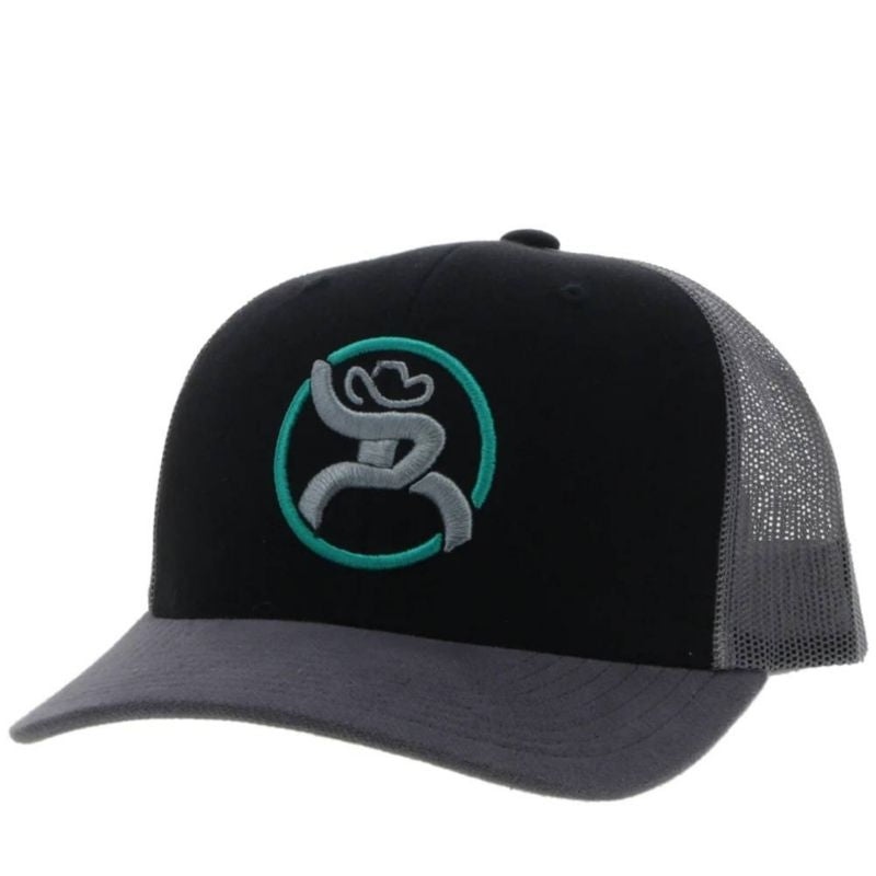 Hooey Strap 6 Panel Trucker Hat with Patch Black