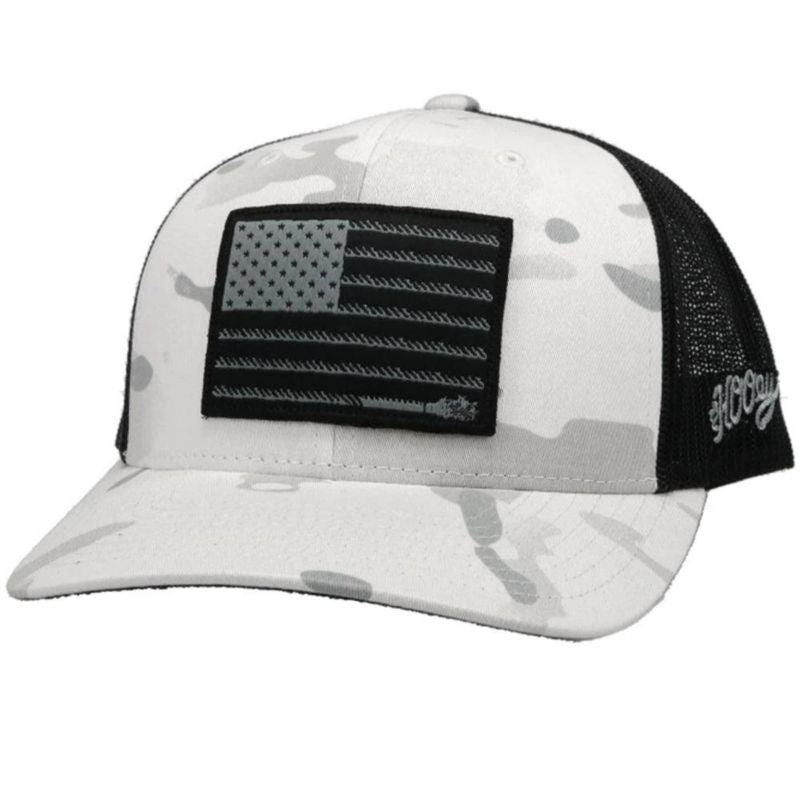 Hooey Liberty Roper 6 Panel Trucker Wht /Camo/Blk