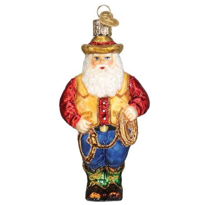 Cowboy Santa 4.75in Ornament