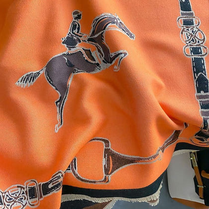 AWST Hunter Horses Acrylic Cashmere Scarf