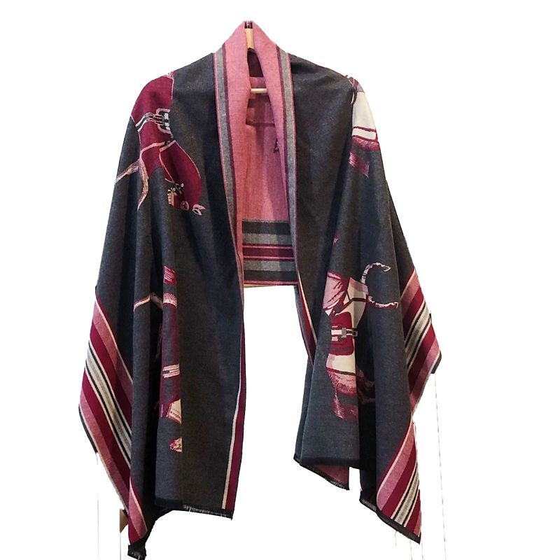 AWST Horses in a Row Acrylic Cashmere Scarf