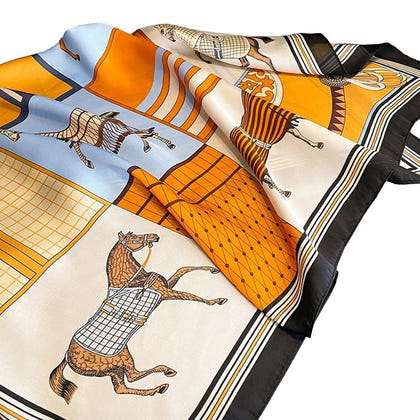 AWST Horses in Blankets Silky Scarf